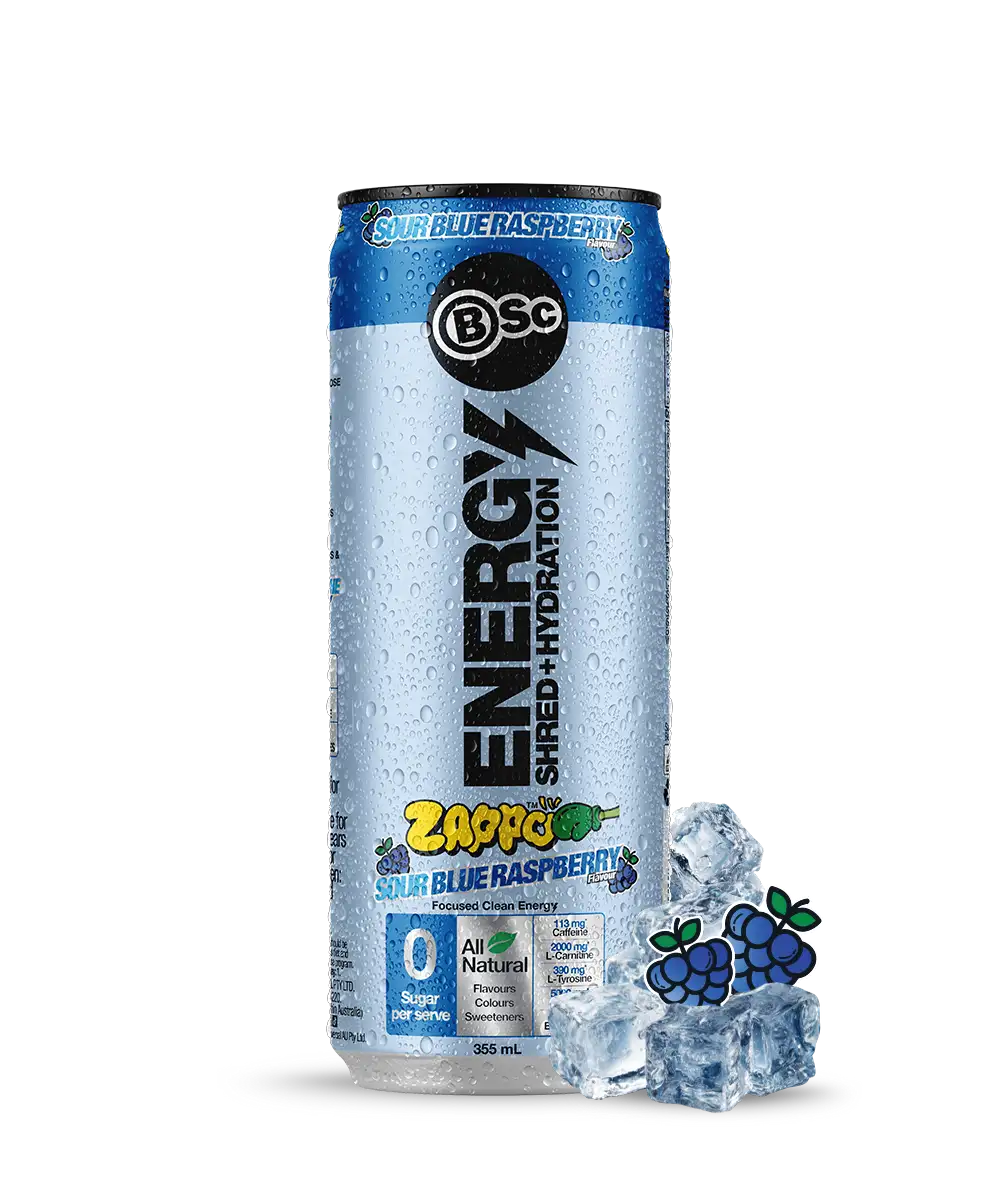 BSc Energy Shred+Hydration Zappo - Sour Blue Raspberry 355ml - hero