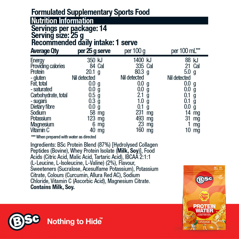 BSc x Chupa Chups Protein Water - Orange 350g