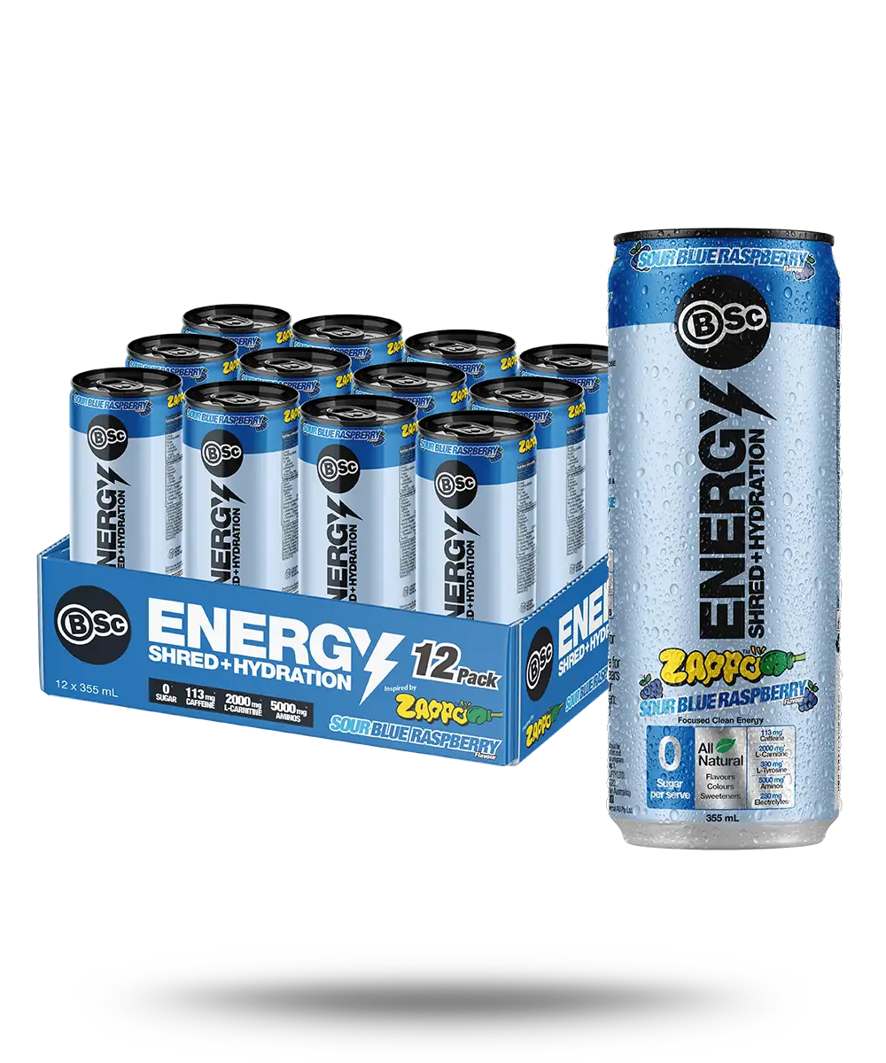 BSc Energy Shred+Hydration Zappo - Sour Blue Raspberry 355ml - can