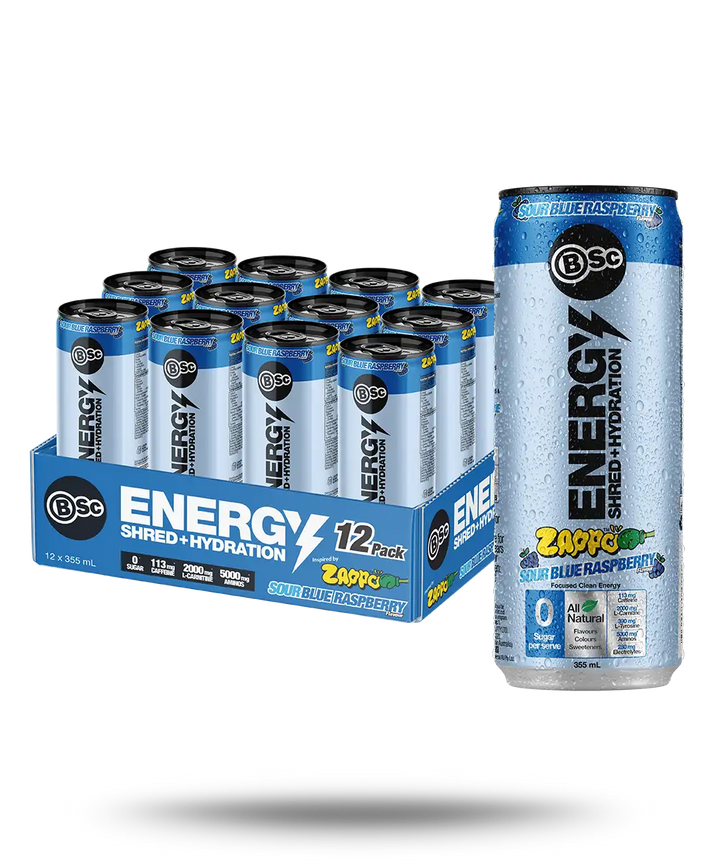 BSc Energy Shred+Hydration Zappo - Sour Blue Raspberry 355ml - can