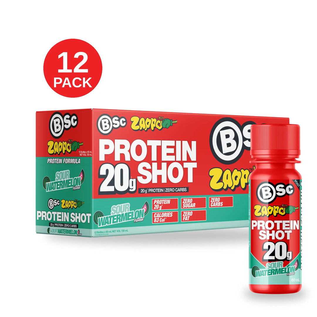 BSc 20g Protein Shot Zappo 12 Pack - Sour Watermelon