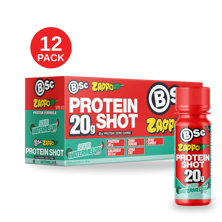 BSc 20g Protein Shot Zappo 12 Pack - Sour Watermelon