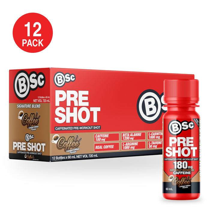 BSc Pre-Workout Shot 12 Pack - Coffee