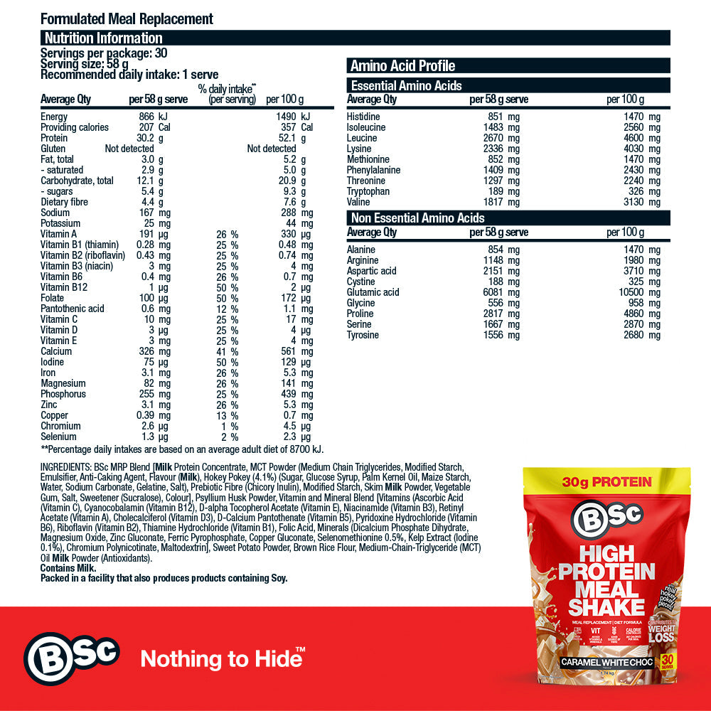 High Protein Meal Shake - Caramel White Choc 1.74kg