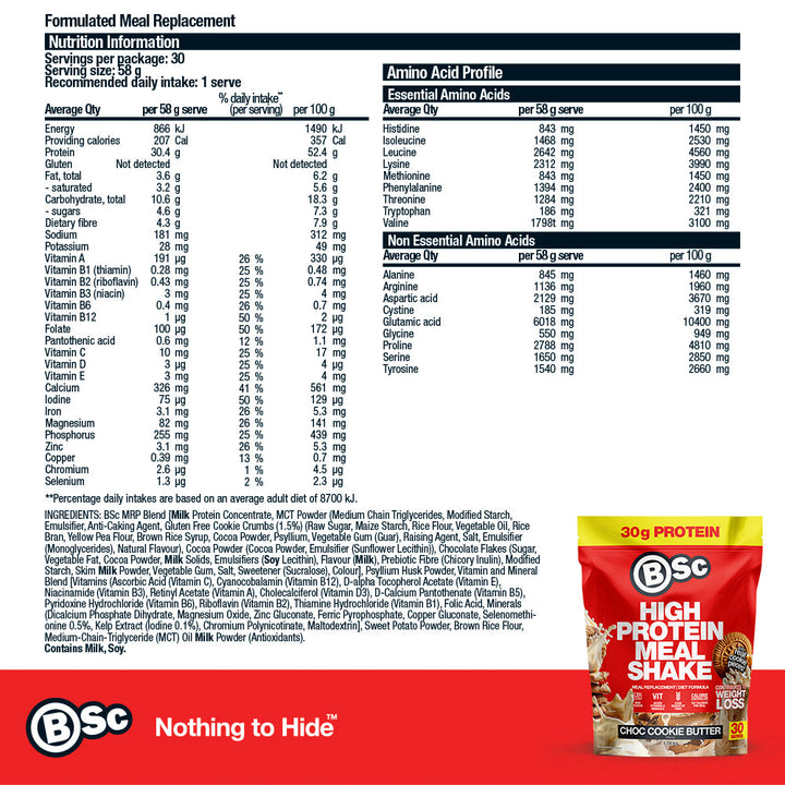 High Protein Meal Shake - Choc Cookie Butter 1.74kg